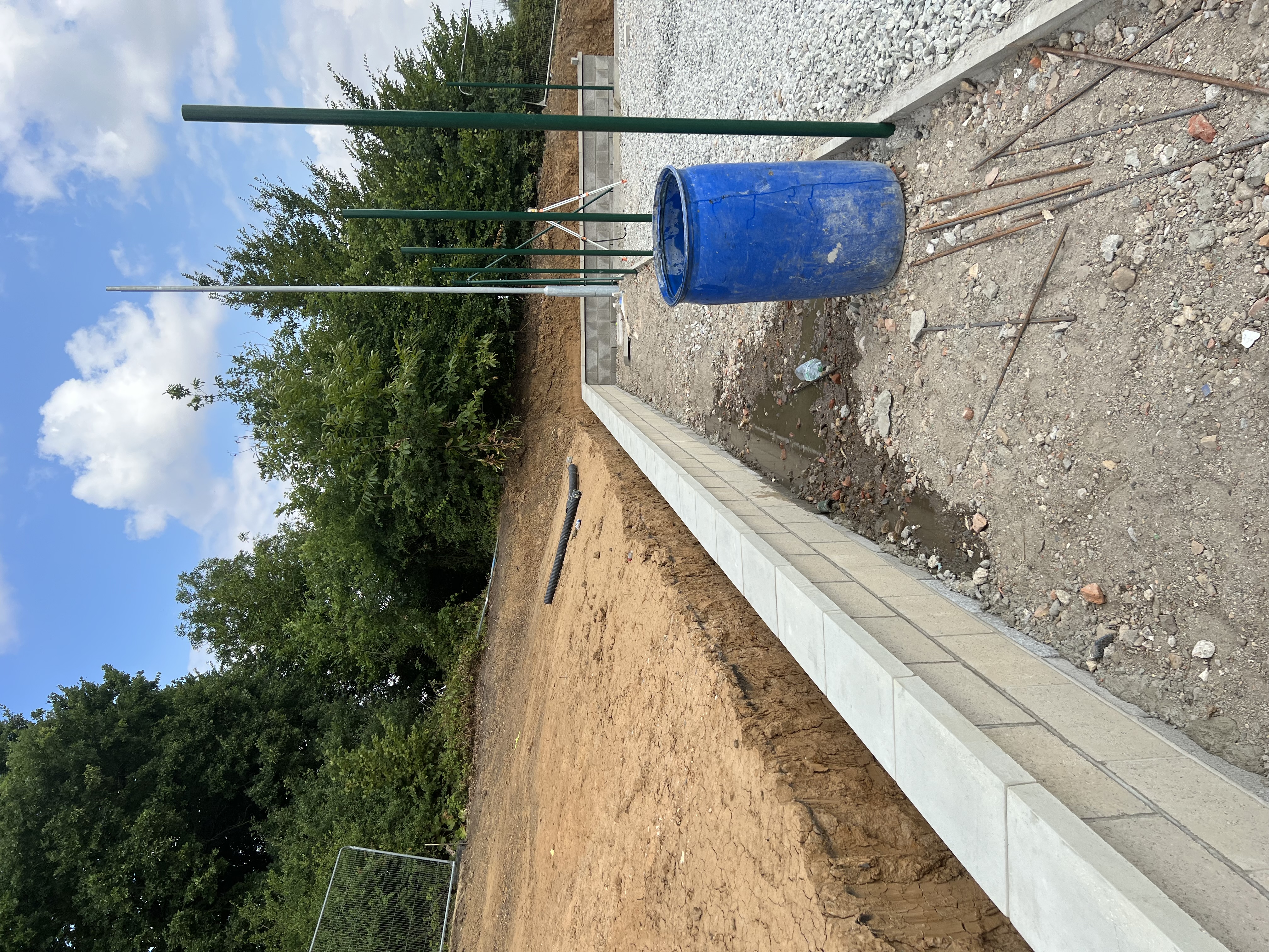 Retaining wall block work and capping stone — Groundworks, Brickwork, Tennis & Sports Courts · View 2