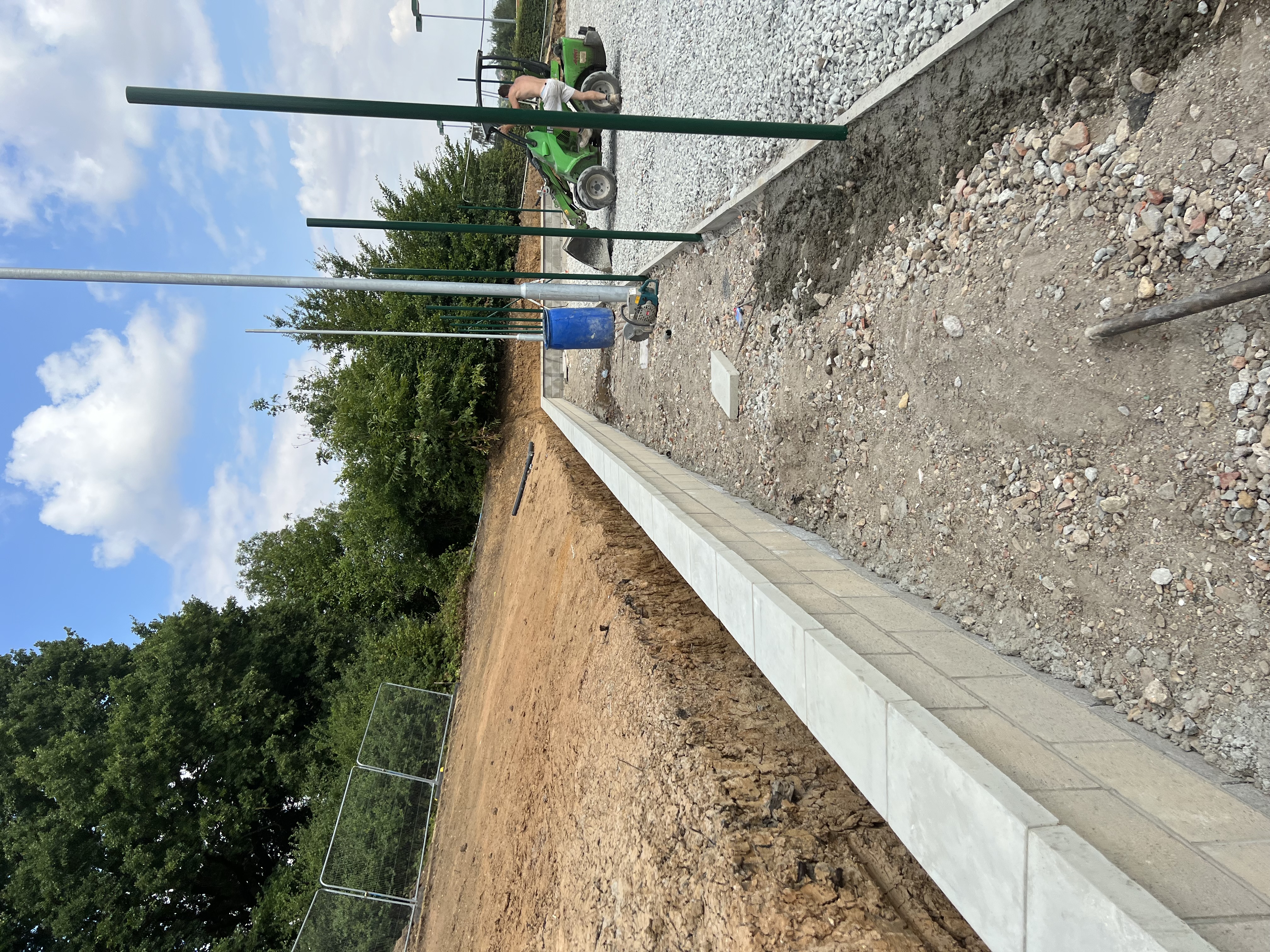Retaining wall block work and capping stone — Groundworks, Brickwork, Tennis & Sports Courts · View 1